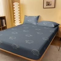 Sábana Ajustada Moderna Y Sencilla Con Impresión De Ballenas En Acabado Mate Cobertura De Cama De Poliéster 100% Sin Almohadillas Incluidas - details 1