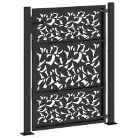 vidaXL Puerta de jardín diseño de hoja de acero negra 105x130 cm - details 4