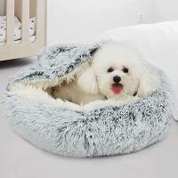 Cama De Gato Invierno Con Peluche Larga Almohadilla Redonda Para Mascotas Pequeñas Saco De Descanso Para Perro Pequeño 2 En 1 Casa De Gato Y Bolsa De Sueño - details 10