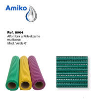 ROLLO DE ALFOMBRA ANTIDESLIZANTE ABIERTO VERDE OSCURO (01) AMIKO DE 12Mx65CM - details 3