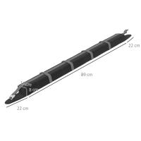 HOMCOM Barras de Transversales de Techo de Coche Bacas Portaequipajes con Función de Autoinflable con Correas de Sujeción con 2 Piezas Carga 75 kg Nylon 89x12x8 cm Negro - details 2