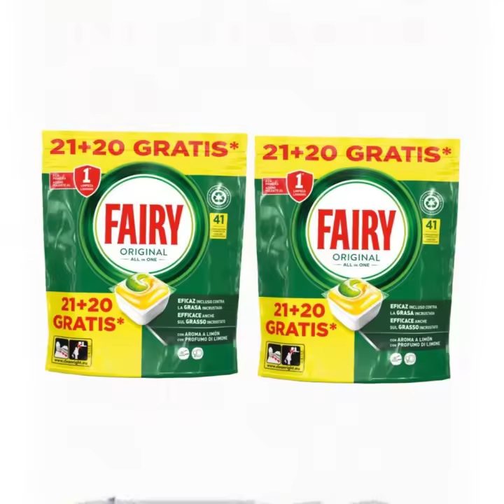 Lavavajillas Fairy Original Limón 21+20U - Detergente para lavavajillas de Varios marcas - 1