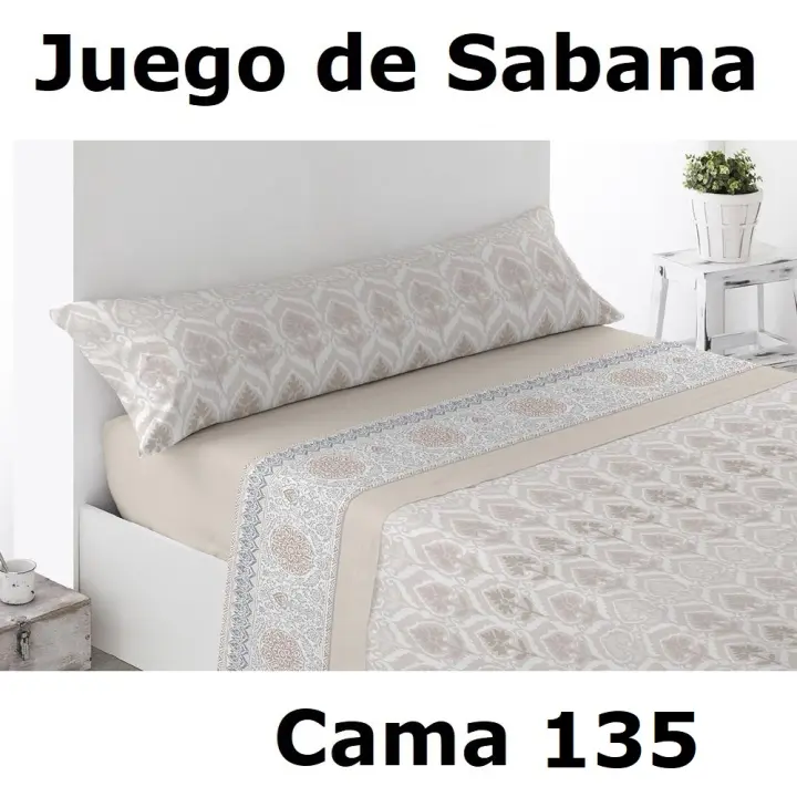 Juego Sábanas para Cama De 135, 3 Piezas ,Sábana Bajera, Encimera, Funda de Almohada,microfibra 100% poliester,cm,fespu - 1