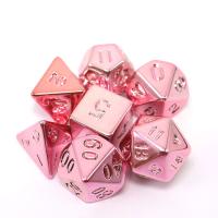Juego De Dados Poliedros Para Juegos De Mesa Y Rol 7 Piezas Platinados Rosa Dados De Juego De Rol De Polyhedral - details 3