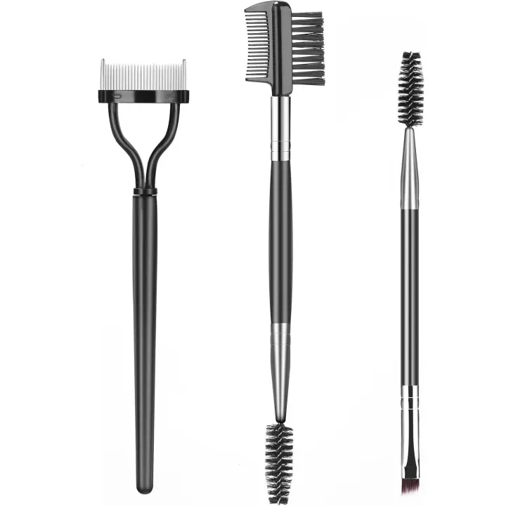 Cepillo para Cejas Separador de Pestañas Peine para Cejas y Carrete para Pestañas Profesionales para Maquillaje de Ojos (Set de 3 Piezas) - 1