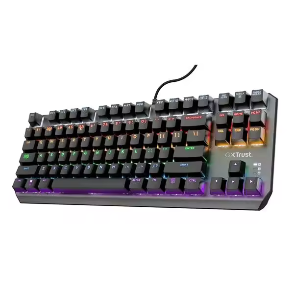 TECLADO MECANICO TRUST GAMING GXT 834 CALLAZ 24407 TKL JUEGO 20 MODOS DE COLOR RGB - 1