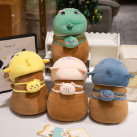 Mochila De Peluche De Animal Divertido Con Cabeza De Tiburón Pollo Cerdo Dinosaurio Y Capybara Suave Juguete Para Niños Regalo De Cumpleaños - details 1