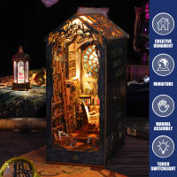 Kit De Miniatura De Librería DIY Nook Casa De Muñecas Insert Dollhouse Model Roombox Construcción Kit De Estante De Libros Madera Juguetes Bookend Para Regalos De Navidad - details 0