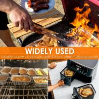 50/100pcs Bandejas De Aluminio Con Tapa Antideslizante Para Horno Aire Freidora Cocina Utensilios De BBQ Platos De Aluminio Grado Alimenticio Para Hornear Y Cocinar - details 10