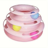 Juguete Educativo Para Gatos Torre De Juego Interactiva Con Rueda De Cuatro Capas Para Gatos Domésticos Interiores Plástico Sin Batería - details 6