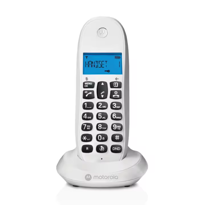 Teléfono Fijo Inalámbrico Motorola C1001CB+ Blanco con Bloque de Llamadas y Modo No Molestar - 1
