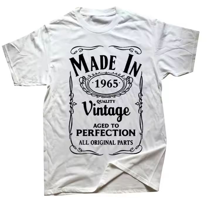 Camiseta Vintage De 1965 Para Hombres Y Mujeres Talla Grande Cuello Redondo Estilo Harajuku Casual Diario Unisex Tees De Poliéster - 1