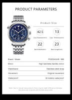Reloj De Hombre POEDAGAR Militar Moda Resistente Al Agua Con Luminiscencia Y Fecha Cronógrafo Acero Inoxidable Lujo Quartzo Reloj De Pulsera - details 11