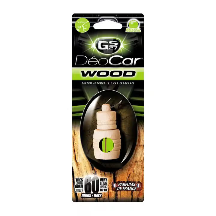 Ambientador de coche con difusor de madera deocar Wood – Perfume de coche 100% francés – Monoï - GS27 - 1