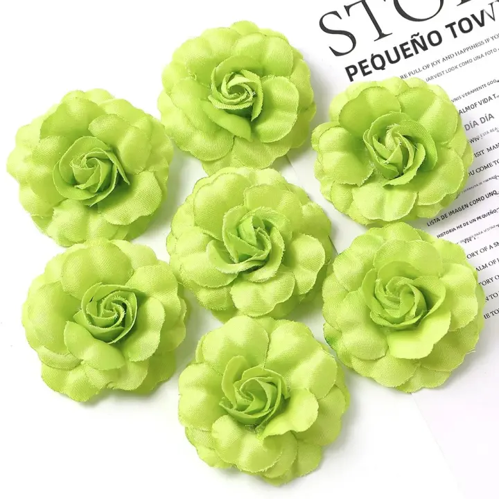 10Pcs Rosas Artificiales De 5cm Para Decoración De Navidad Y Bodas Accesorio De Regalo Para Artesanías Y Wreaths - 1