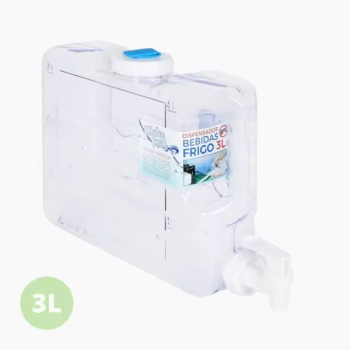 Dispensador de agua para la nevera, de 3/3,8/4,2/5,6 litros con grifo y asa, botella dispensadora de bedidas y refrescos para frigorífico, tanque, garrafa reutilizable con grifo para nevera - 1