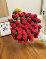 Manta De Rosas Terminadas En Crochet Suave De Acrílico Para Regalo De Día De La Madre Para Mamá Manta Para Sofa Y Cama - details 19