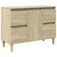 vidaXL Set de muebles de baño 3 pzas madera contrachapada roble Sonoma - details 2