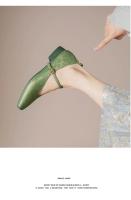 Zapatos Planos De Verano Para Mujer Con Tobillera Y Cierre De Hebilla En Microfibra De Color Oro Y Verde Estampado Texturizado De Tamaño Grande 34-43 Zapatos Elegantes Y Casuales - details 15