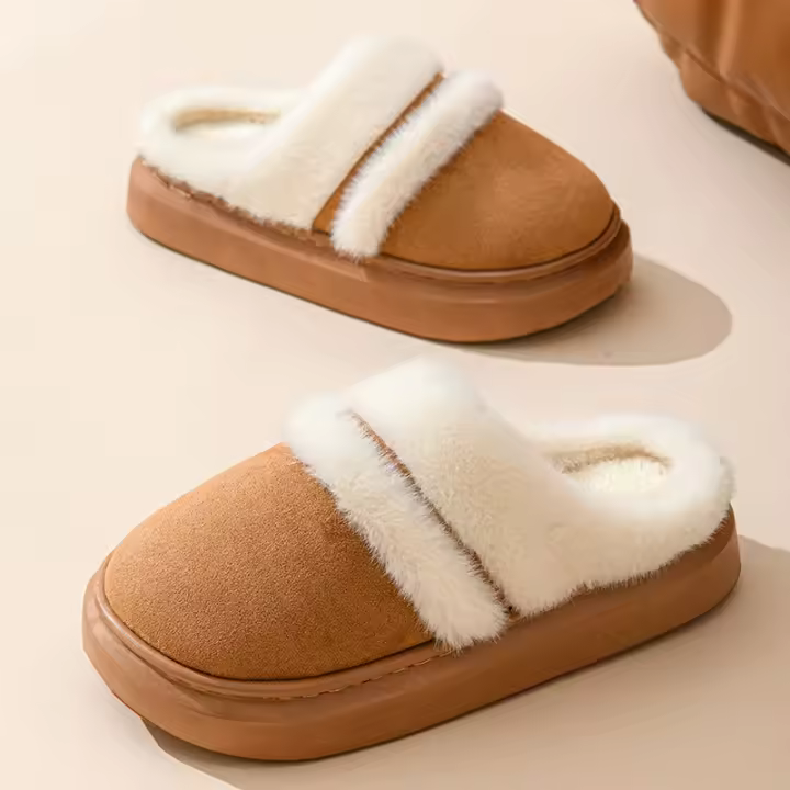 Zapatillas de algodón para mujer Maillard Zapatillas de casa de interior de otoño e invierno para parejas Zapatillas cálidas antideslizantes de suela gruesa para uso exterior - 1
