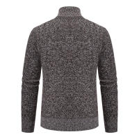 Chaqueta De Punto Para Hombre Invierno 2024 Cuello Erguido Gruesa Y Cálida Cardigan Zip up Estilo Coreano Casual - details 2