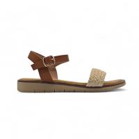 Calzados soraia, Sandalias Casual para Mujer - Correa Marrón con Detalle Trenzado Beige y Suela Plana - details 9