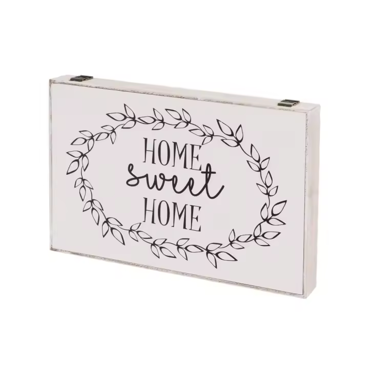 Dcasa Tapa contador luz o cuadro eléctrico Home sweet Home de madera blanco y negro de 46x6x32 cm - 1