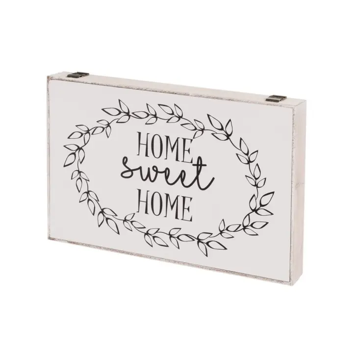Dcasa Tapa contador luz o cuadro eléctrico Home sweet Home de madera blanco y negro de 46x6x32 cm - 1