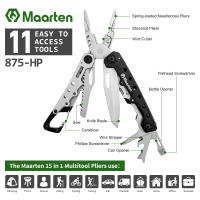 Multiherramienta Maarten 11 En 1 Con Lijeras De Acero Inoxidable Dureza Alta Herramienta Multifuncional Para Camping Regalos Para Hombres Con Cierre De Seguridad - details 1