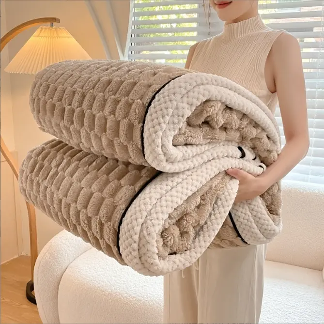 Manta de terciopelo de escarabajo de Invierno Beibei, Manta de terciopelo de doble cara Gruesa y Cálida multifuncionales para dormitorio, 150x200mm - 1
