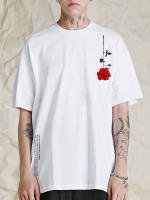 Camiseta Unisex Algodón 100% 230 Gramos Estampado De Rosa Vintage Streetwear Casual Graphic Tops Transpirable Y Absorbedor De Humedad - details 1