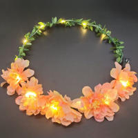 Diadema LED Para Mujeres Y Niñas Adorno De Cabeza Brillante Corona De Flores Luminosa Para Fiestas Cumpleaños Y Bodas - details 13