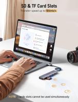 Hub USB C para MacBook Air/Pro, adaptador multipuerto USB C 6 en 1, adaptador USB-C con salida HDMI 4K, puerto USB 3.0, lector de tarjetas TF/SD para Dell, XP, HP, Surface y más dispositivos tipo C - details 2
