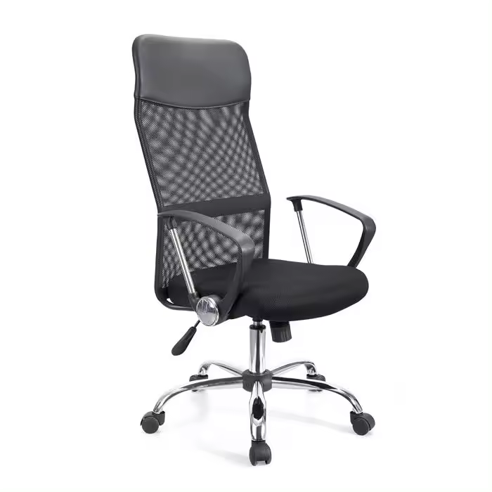 Sillón de oficina NICO (M), malla y tejido mesh negro - 1