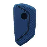 Banner - Funda silicona mando llave del coche 3 botones compatible con VW Golf azul