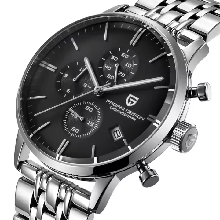 Reloj Mecánico De Moda Para Hombres PAGANI DESIGN Resistente Al Agua 30M Acero Inoxidable Marca Lujo Automático Reloj De Negocios Con Marcadores Arábigos Y Cierre De Hebilla - 1