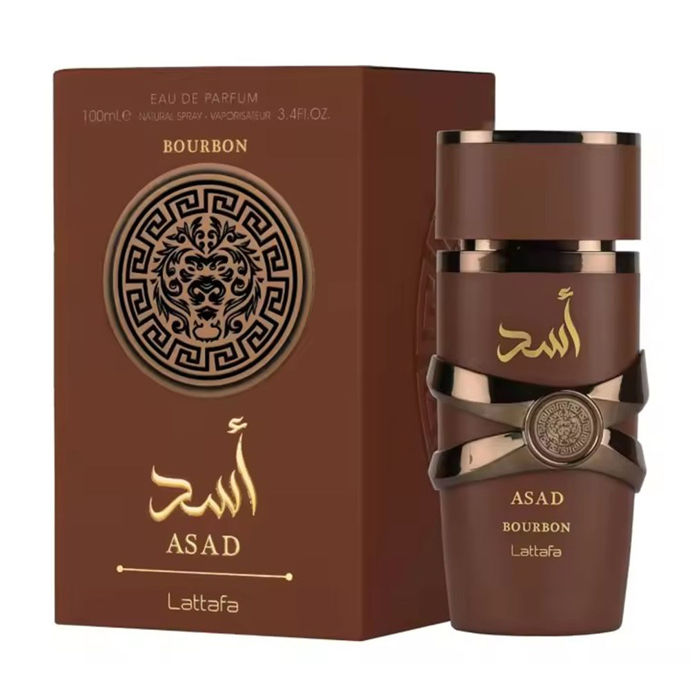 Lattafa Asad Bourbon Perfume ORIGINAL Árabe Fragancia para Hombre Eau de Parfum 100ml – Amaderado y Especiado, Larga Duración