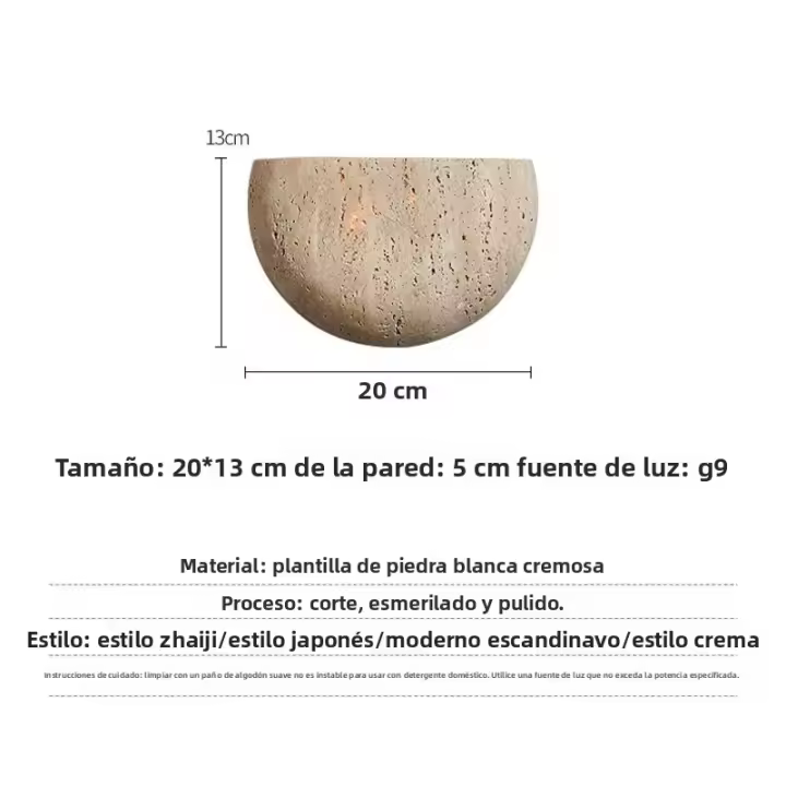 Lámpara De Pared Retro De Piedra Wabi-Sabi Para Sala De Estar Dormitorio Café Homestay Atmosfera Iluminación Diaria Fuente De Alimentación AC Vínculo De Certificación Ce Origen China - 1