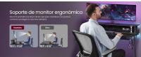 VASAGLE Escritorio para Juegos con Luces LED y Tomas de Corriente Incorporadas, Escritorio con Estante para 2 Monitores, Mesa para Oficina Dormitorio, 55 x 135 x 76 cm, Negro Ébano/Negro Carbón/Marrón Rústico - details 2