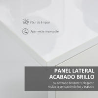 HOMCOM Aparador de Salón con 3 Puertas 2 Cajones Estante Interior Regulable Mueble Auxiliar de Almacenamiento Antivuelco 117x36x74 cm Blanco Brillante - details 4