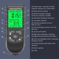 HW-300PRO Medidor Automático De Espesor De Pintura De Coche 0-2000UM Herramienta Manual Para Pintura Automotriz Tester De Espesor De Capa De Envoltura Fe & NFe - details 0