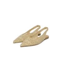 HLuna Bailarinas planas trenzadas de diseño de encaje en color oro plata beige negro con pulsera elástica al tobillo yz24-052 - details 3