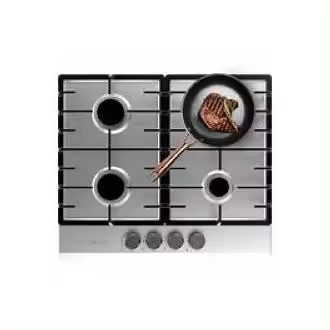 Cecotec Bolero Squad G 4200F Inox Placa de gas 4 fuegos acabado en acero inoxidable parrillas completas de hierro fundido potencia de 8kW quemador WOK. - 1