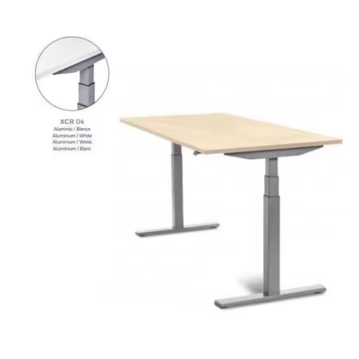 MESA DE ROCADA REGULABLE EN ALTURA ELECTRICAMENTE E-TABLE 160X80CM COLOR BLANCO - 1