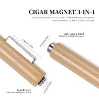 Herramienta De Arte De Uñas 3 En 1 Multifuncional Con Ojo De Gatito Fuerte Mango De Madera Cilíndrico UV Gel Doble Cabeza Magnética - details 3