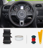 Cubierta De Volante De Cuero Para Volkswagen VW Golf 6 Mk6 Polo MK5 Hecha a Mano Tamaño Adecuado Para 2010-2014 - details 6