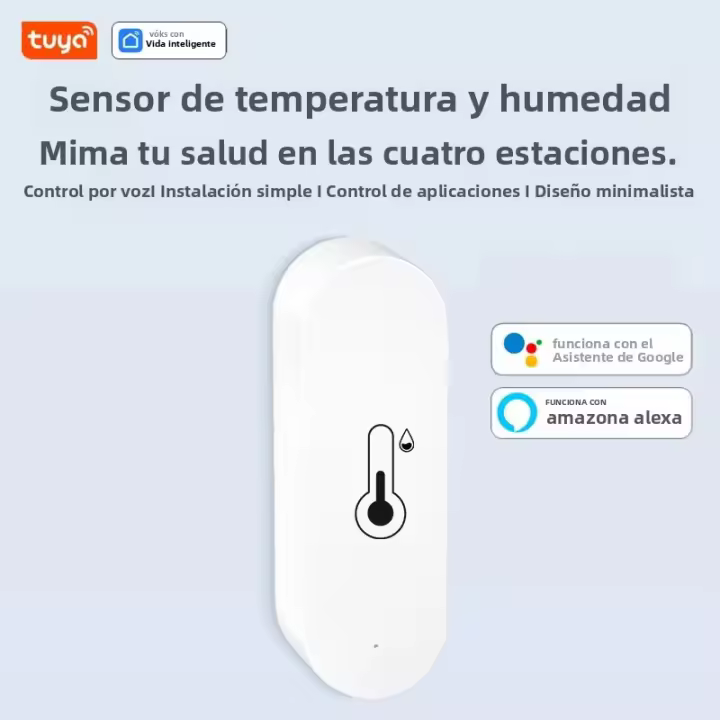 Sensor De Temperatura Y Humedad WiFi Tuya Sensor De Humedad Interior Batería Recargable Monitoreo Por APP Compatible Con Alexa Y Google Home - 1