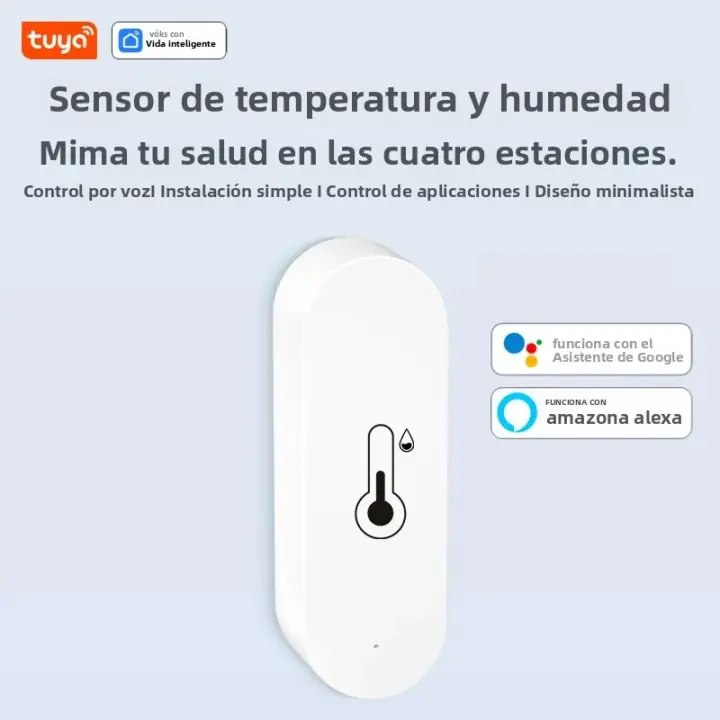 Sensor De Temperatura Y Humedad WiFi Tuya Sensor De Humedad Interior Batería Recargable Monitoreo Por APP Compatible Con Alexa Y Google Home - 1