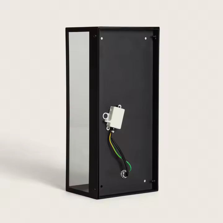 Ledkia Aplique de Pared Exterior Metal y Cristal Zeila Negro - 1
