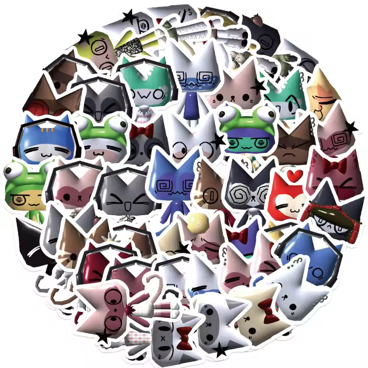 52Pcs Pegatinas De Gato Kawaii Toro Inoue Para Laptop Botella De Agua Bicicleta Patineta Equipaje Snowboard Regalos Para Niñas Y Niños - 1